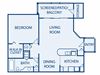 A1 floorplan - one bed one bath